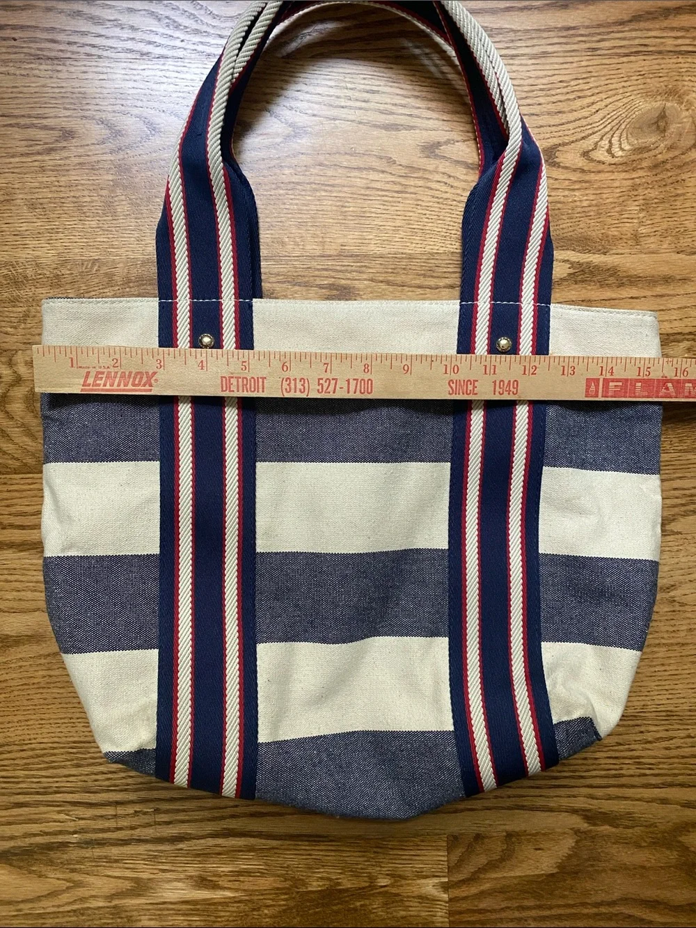 Tommy Hilfiger canvas tote bag weekender shopper stripe travel beach rugby large